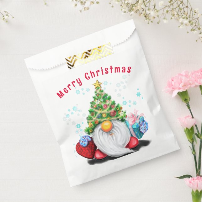 Christmas Favour Bag Cute Gnome with Gift (Sealed)