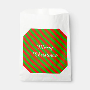 Christmas Favour Bags/Green and Red Stripes Bag