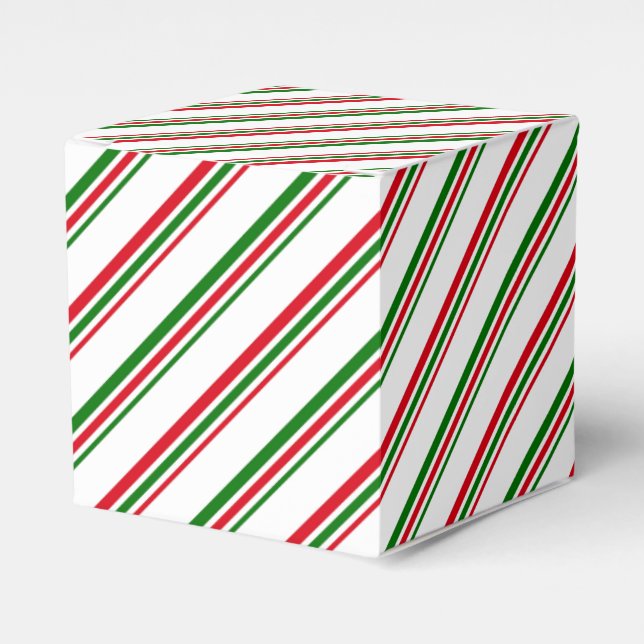 Christmas Favour Box Candy Cane Stripe (Front Side)