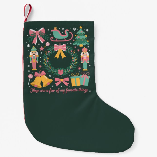 Christmas Favourite Things Coquette Nutcracker Pin Small Christmas Stocking (Front)
