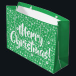 Christmas Favourites Green Santa Elf Snowman Santa Large Gift Bag<br><div class="desc">This Christmas pattern features classic cute holiday favourites in white outlines on a green background. Included in the pattern is Santa, elf, Christmas tree, snowman, reindeer, candy cane, stockings, wrapped gift, tree ornament, snowflake, star and ribbon in a bow. A sweet pattern that will be sure to add to your...</div>