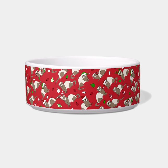 Christmas Ferret Bowl (Front)