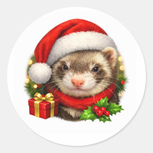 Christmas Ferret Sticker