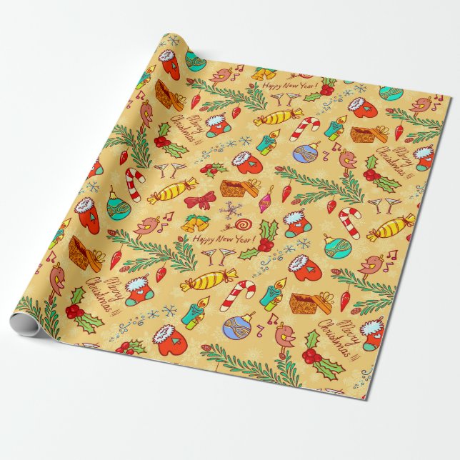 Christmas fervour wrapping paper (Unrolled)