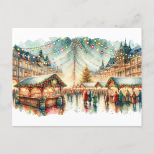 Christmas festival holiday postcard