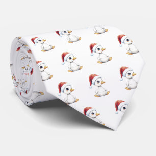 Christmas Festive Baby Goose With Santa Hat Tie