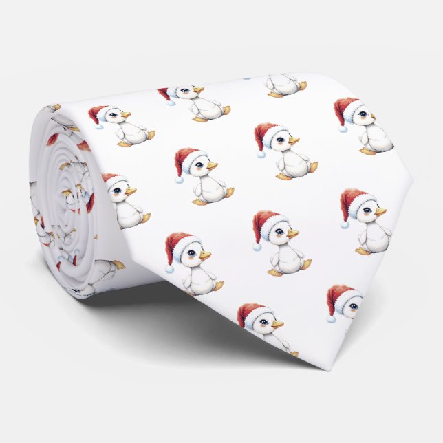 Christmas Festive Baby Goose With Santa Hat  Tie (Rolled)