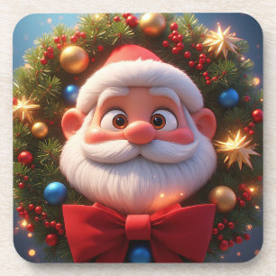 Christmas Festive Cartoon Santa Claus Coaster