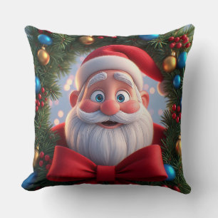 Christmas Festive Cartoon Santa Claus Throw Pillow