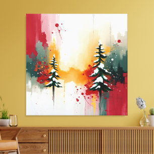 Christmas Festive Colors Frequency Abstract Winter Canvas Print