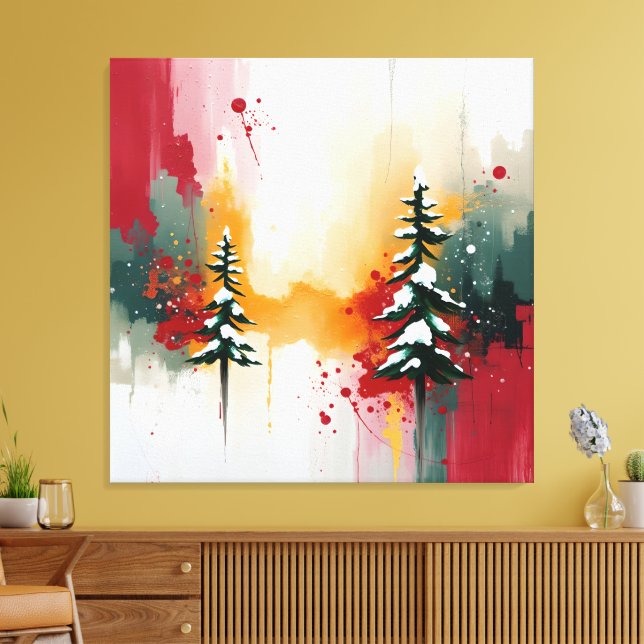 Christmas Festive Colors Frequency Abstract Winter Canvas Print (Insitu(LivingRoom))