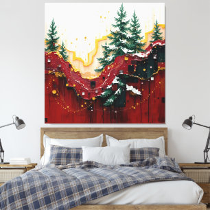 Christmas Festive Colors Frequency Abstract Winter Canvas Print