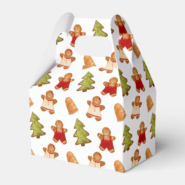 Christmas Festive Cookie Sweets Treats Pattern Favor Box (Front Side)