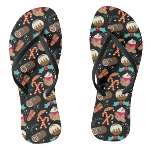 Christmas festive foodie flip flops