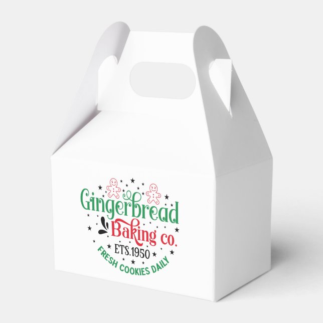 Christmas festive Gingerbread baking company Favor Box (Front Side)