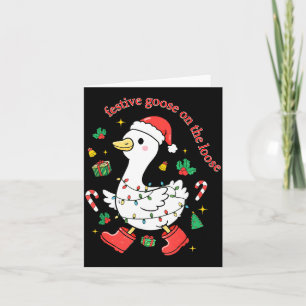Christmas Festive Goose On The Loose Silly Goose X Card