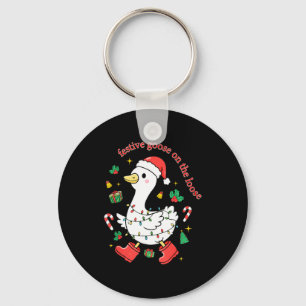 Christmas Festive Goose On The Loose Silly Goose X Keychain
