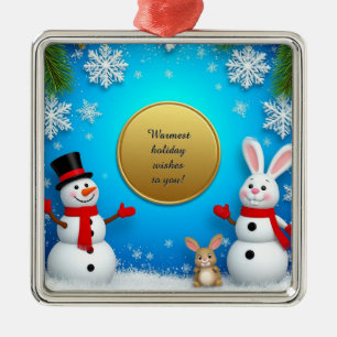 Christmas Festive Holiday Scene Metal Ornament