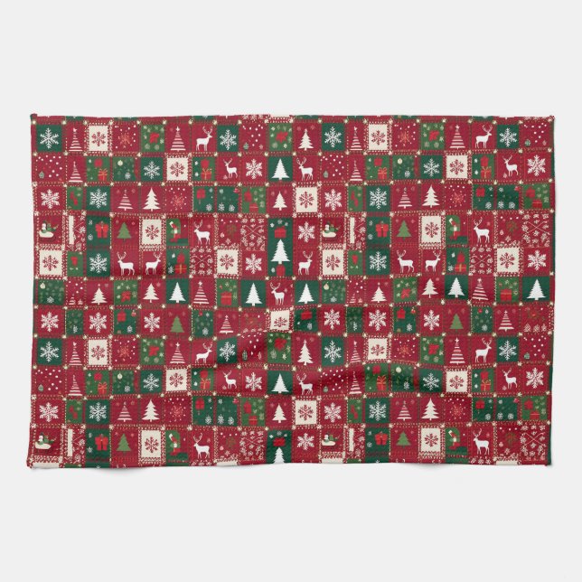 Christmas festive pattern kitchen towel (Horizontal)