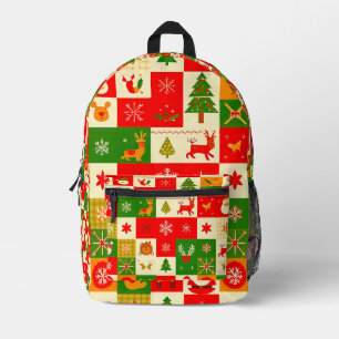 Christmas festive pattern printed backpack