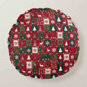 Christmas festive pattern round pillow