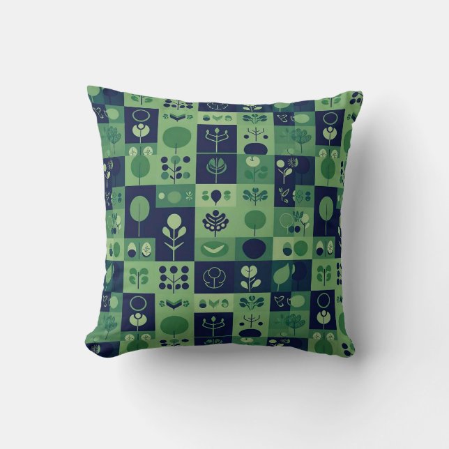 Christmas festive pattern throw pillow (Front)