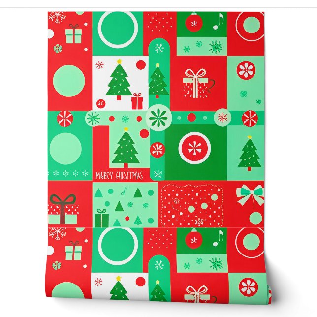 Christmas festive pattern wallpaper (Unrolling)