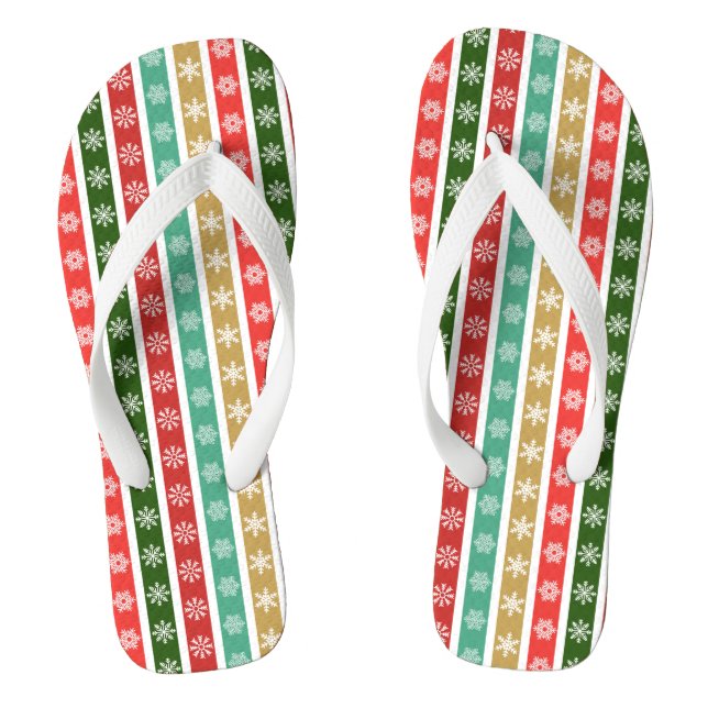 Christmas Festive patterns and colours Flip Flops (Footbed)