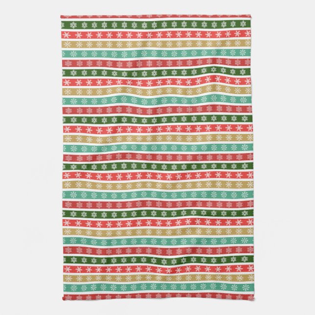 Christmas Festive patterns and colours Kitchen Towel (Vertical)