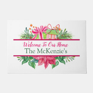 Christmas Festive Personalized Welcome Doormat