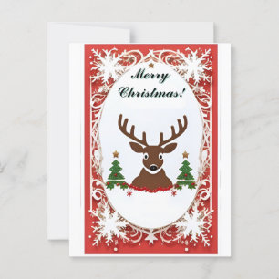 Christmas Festive Reindeer Christmas Card