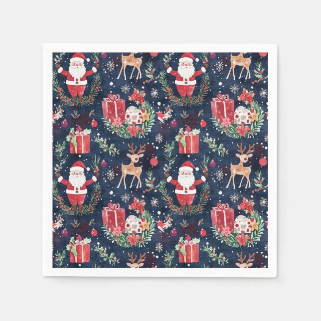 Christmas Festive Santa Claus Napkin (Front)