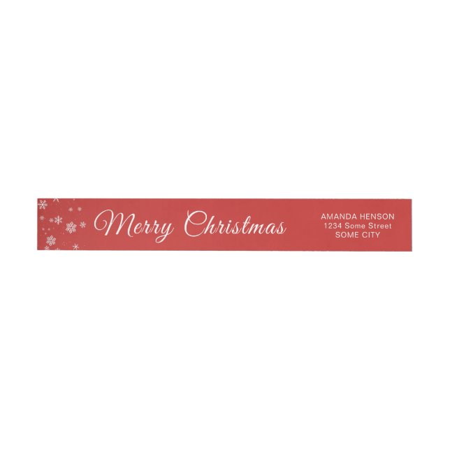 Christmas Festive Snowflakes Personalized Holiday Wrap Around Label (Individual)