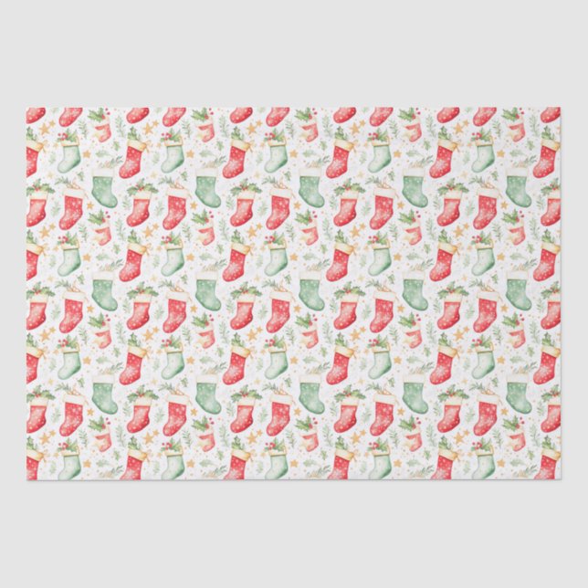 Christmas Festive Stockings Tissue Paper (Front)
