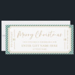 Christmas Festive Stripe Gift Voucher Card<br><div class="desc">This Christmas gift voucher design features a colourful festive stripe design. The "Merry Christmas" heading is an image that cannot be edited. All of the other text is fully editable. For more advanced customization of this design, simply select the "Customize It" button above.</div>