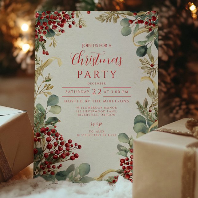 Christmas Festive Winter Foliage Invitation (Creator Uploaded)