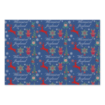 Christmas festive Wrapping Paper FlatSheetSet of 3