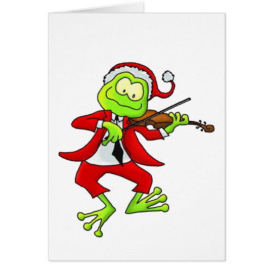 Christmas Fiddle Frog Card