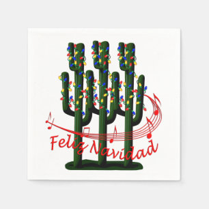 Christmas Fiesta Feliz Navida Party Cocktail Napkin