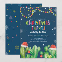 Christmas Fiesta Invitation Cacti party Invitation