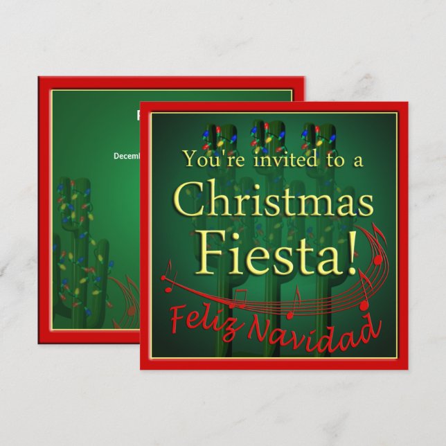 Christmas Fiesta Party Invitation (Front/Back)