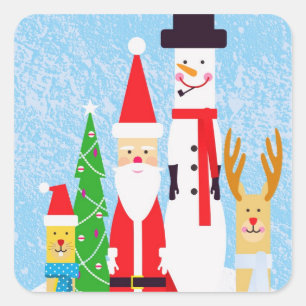 Christmas Figures Square Sticker