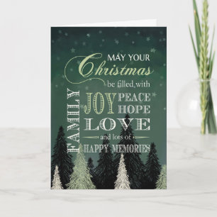 Christmas Filled with Joy Peace Hope Love Family  Card