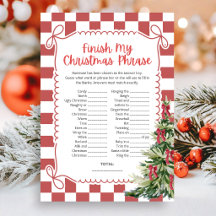 Christmas Finish the Christmas Phrase Game