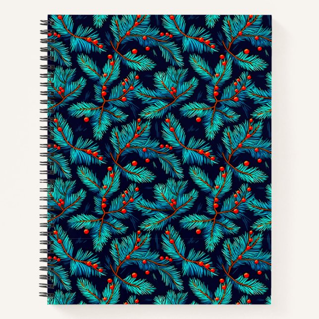 Christmas Fir Branch Pattern-82397 Notebook (Front)