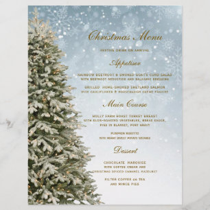 Christmas Fir Pine Tree   Menu Card