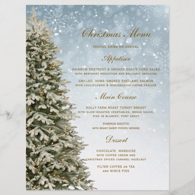 Christmas Fir Pine Tree | Menu Card (Front)