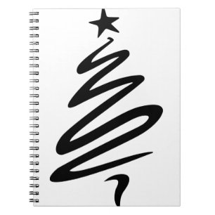 Christmas Fir Star Stylised Three Tree Notebook