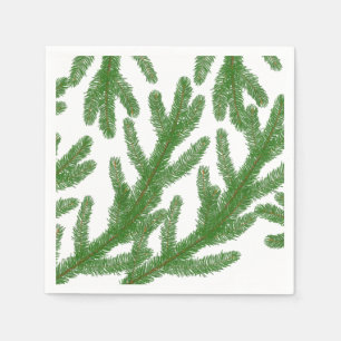 Christmas fir tree branches napkin
