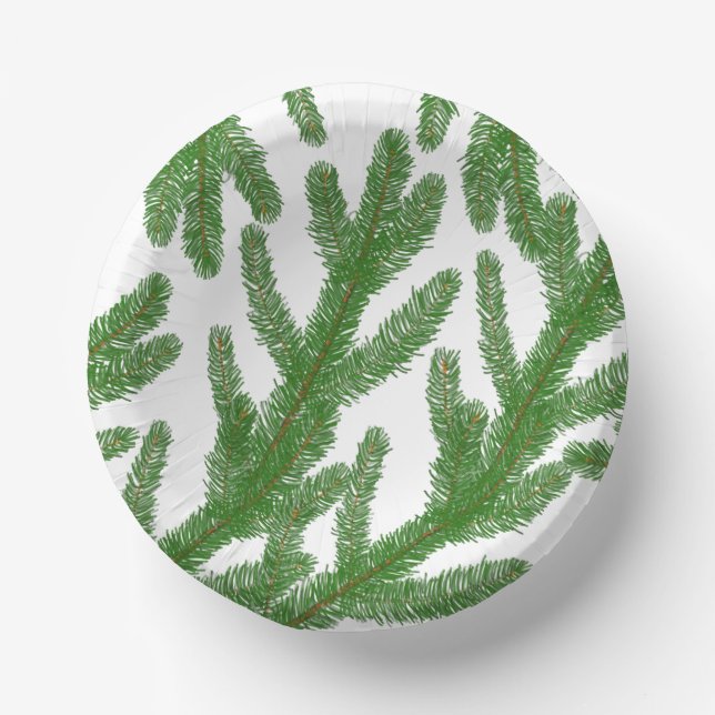 Christmas fir tree branches    paper plate (Front)